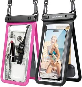 Niveaya Double Space Waterproof Phone Pouch, IPX8 Phone Case with Lanyard for iPhone 17 16 15 Pro Max, Galaxy S25 Ultra, Cellphone Dry Bag for Beach, Cruise Travel Ship Essentials 2 Pack (up to 8.3")