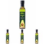 Plant Junkie Naturally Refined Avocado Oil - Neutral Flavour, High Smoke Point Cooking Oil - Perfect for Keto and Paleo Cooking, Baking and Salad Dressing - 250ml (Pack of 4)