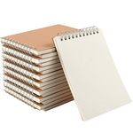 KEILEOHO 20 PCS A6 Size Top Spiral Bound Sketch Notebooks, Blank Kraft Brown Cardboard Cover Sketch Pad for Animation, Sketching, Drawing, Doodling and Journaling, 60 Sheets for Each Pad