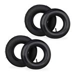 Relaxdays Wheelbarrow Tyre, 2x Set, Spare Wheels, Inflatable, 3.50-6", Max. Load 136 kg, Garden, Tool, Practical, Black