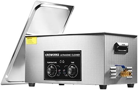 CREWORKS Ultrasonic Cleaner with Heater and Timer, 480W 22L Professional Ultrasonic Cleaning Machine, 5.8 gal Stainless Steel Cleaner with Knobs for Auto Tool Parts Carburetor Glasses and More