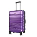 Carry On Luggage for Airplane - Lightweight Carry On Suitcases for Travelling with TSA Lock，PC+ABS Hardside Carry-on Spinner Luggage(19” Futuristic Purple)