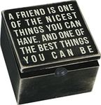 Primitives by Kathy 18194 Hinge Box - A Friend, One Size, Black, White