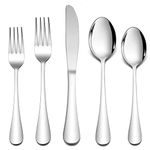 Cutlery Set, LIANYU 40-Piece Stainless Steel Flatware Eating Utensils, Silverware Sets for Home Hotel Restaurant, Mirror Finish, Dishwasher Safe