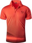 jeansian Men's Sport Quick Dry Short Sleeves Polo T-Shirt Tops LSL195 Orange XL