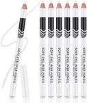 Ownest 6 Packs Professional Highlighter Eye Liner Pen, Soft Strokes Easy to Color Eyeshadow Brighten Pencil, Waterproof, Long lasting, White Eyeliner Pencil Makeup