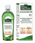 INDUS VALLEY Bio Organic Growout Hair Oil for Hair Growth 100% Organic and vegan that combats dandruff, flaky scalp, frizz and split ends -500ml