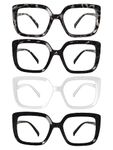 Eyekepper Reading Glasses for Women 4-Pack Large Frame Readers Eyeglasses Oversize,+3.50