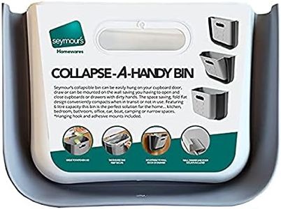 Seymours Collapse-A Rubbish Bin Wall Mount or Cupboard Hang. 6 Litre Capacity,Grey