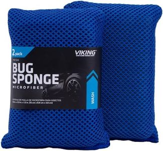 VIKING Mesh Bug Sponge, Car Wash Sponge for Cleaning Bugs and Tar, Royal Blue, 4 inch by 6 inch, 2 Pack