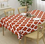 HOMEMONDE Table Cloth for 6 Seater Dining Table - Boho Printed 45 x 92 Inches Center Table Cover, Rectangular Table Cloth - (Rust, 114 x 233 CM)