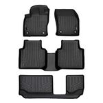 MAX LINER A0270/B0270/C0431 Custom Fit Floor Mats 3 Liner Set Black for 2018-2019 Volkswagen Tiguan with 3rd Row Seats-7 Passenger Model