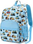 Preschool Backpack,RAVUO Cute Kids School Backpacks Lightweight Water Resistant Girls Toddler Bookbag with Chest Strap (Excavator)