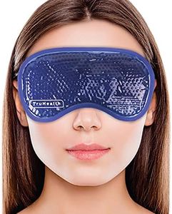 TruHealth Gel Bead Hot and Cold Eye Masks - FSA HSA Approved Reusable Gel Bead Ice Pack Provides Ice and Heat Pain Relief for Head, Puffy Eyes, Beauty, Relaxing, and Sleep (Navy Blue)