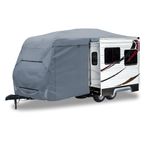 GEARFLAG Trailer RV Camper Cover with Slide Out Dual Opening 5 Layers with Reinforced Windproof Side-Straps Anti-UV Water-Resistance Heavy Duty (Fits 26' - 28')