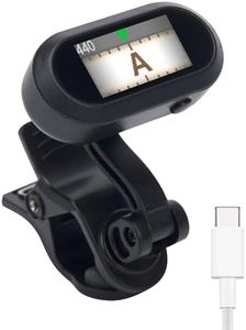 Sondery Guitar Ukulele Tuner Clip On Rechargeable, Easy to Read Simple TFT Screen Extremely Fast and Accurate Tuning, Headstock Chromatic Tuner Pitch 410-460Hz, Perfect for Any Lighting