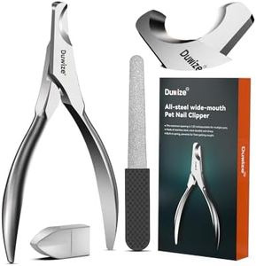 Duwize Dog Nail Clippers - All Steel Material, 1.22-Inch Large Opening, Built-in Spring, No Fur Pinch, for Medium to Large Dogs and Cats, Professional Pet Nail Trimmers, with Free Nail File (Matte)