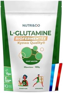 L-Glutamine en poudre Bio-fermentée Qualité Kyowa® - Végétale & 100% pure, 5000mg - Acide Aminé Musculation & Récupération - 150g Goût Neutre - Vegan - Fabriqué en France - Nutri&Co