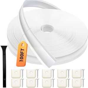 HZE 1” RV Trim Molding Insert, 100 Ft Heavy Duty RV Weather Stripping Exterior, Vinyl Rubber Seal Strip Includes End Caps, Screw Cover Trim for Camper Travel Trailer, White