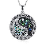 CUPENDA Yin Yang Necklaces Sterling Silver Celtic Knot Yin Yang BFF Pendant Necklace Taichi Jewellery Gifts for Women Men