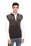 aarbee Woollen Round Neck Sleeveless Zipper Sweater for Men (XX-Large, Coffee)