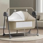 Infantso Premium Electric Baby Cradle Swing - Bluetooth & Remote Control Palna Jhula with Custom Swing Time, Adjustable 5-Speeds, Automatic Swing Cradle for 0-12 Months, Soft Mattress