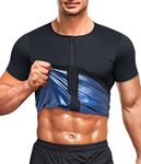 KUMAYES Men Sauna Sweat Shirt Short Sleeve Men Sauna T Shirts Body Shaper Slimming Weight Loss Fitness Workout Suit Gym Sweat Suit Men Sauna T Shirts