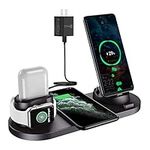 6 in 1 Wireless Charger, Wireless Charging Stand for Multiple Devices Android Charging Dock Stand Compatible for Android/iPhone/Apple AirPods