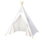 Triclicks Kids Teepee Play Tent Indian Children Wigwam Tipi Play House - 100% Cotton Canvas Portable Princess Girls Tent for Indoor and Outdoor (White Style B)