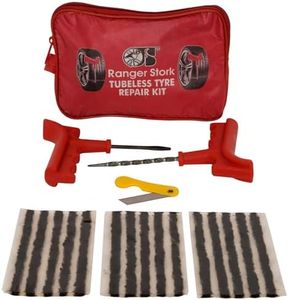 Tubeless Tyre Repair Kit Set Tool Bag for Motorcycle, ATV, Truck, Tractor Flat Tyre Plug Kit