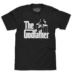 Tee Luv Men's The Godfather Shirt - Retro Mafia Movie Logo T-Shirt (Black) (S)