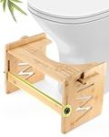 Hybodies Squatty Potty Bamboo Toilet Stool, 7" & 9" Adjustable Heights & Angles, Extra-Thick Material, Non-Slip Bathroom Poop Stool for Adult Kid, Quick Installation, Improve Your Posture and Comfort