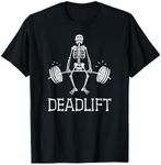 DEADLIFT Funny Halloween Skeleton Weight Lifting Workout T-Shirt