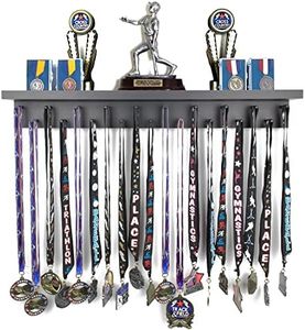 MedalAwardsRack Premier Medal Hanger Display Rack and Trophy Shelf for Gymnastics, Soccer, Basketball, Football, and More – 2, ft