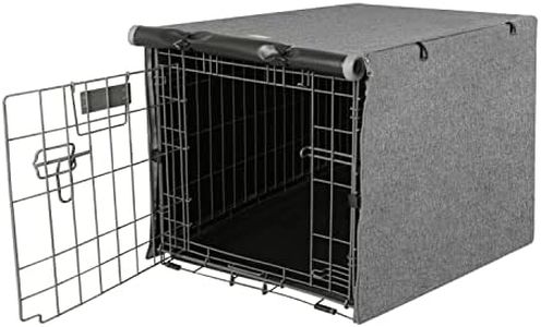 Seiyierr Dog Crate Cover - Kennel Cover Fit for 24 Inch Dog Crate, Double Door Polyester Crate Cover for Wire Dog Crate Indoor Outdoor Protection, Grey