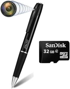 pkst with line BE TECHNICALLY SMART Camera 4K Full Hd 1080P Video And Audio Recorder,32Gb Memory Card(Included)Hd Video Recording 90 Minutes,Usb Pen Camera Portable-V9 Black Indoor(Pen Camera 32Gb)