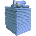 DCS Microfibre Cleaning Cloth, Blue, Pack of 10, Large Size: 40x40cm. Super Soft Premium Streak Free Washable Cloth Duster for Kitchen, Bathrooms, Surfaces, Mirrors, Car, Motorbike