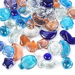 VGOODALL 2 LB Glass Pebbles for Vase, Glass Gem Assorted Flat Marbles Glass Beads for Vase Fillers Aquarium DIY