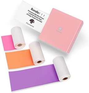 Phomemo M02 Mini Printer- Bluetooth Thermal Photo Printer with 3 Rolls Colorful Sticker Paper, Compatible with iOS + Android for Plan Journal, Study Notes, Art Creation, Work, Gift