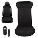 Heated Seat Covers for Cars, Vest Car Heated Seat Cushion Winter Single Chip Seat Warm Car Electric Heating Adjustment Temperature 12v24v Car Heated Seat Cushion (Black)