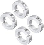 uxcell 4pcs Double Split Clamp-On Shaft Collar for 1-1/8" Shaft, Two-Piece Clamping Collar, 1-7/8" OD, 1/2" Thickness, Aluminum Alloy Set Screw Split Collar Clamp