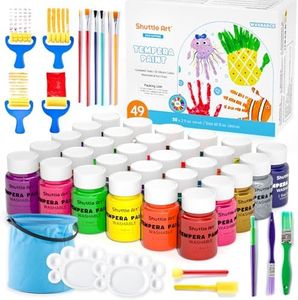 Tempera Paint, Shuttle Art 30 Colors Washable Paint for Kids, 2oz/60ml Bottle, Non-toxic Finger Paints for Toddlers with Glitter Metallic Neon Colors, Kids Paint for Art, Crafts and School Projects