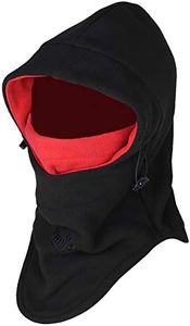 Warm Fleece Balaclava Ski Bike Full Face Mask Neck Warmer Winter Sports Cap(Black+Red)