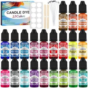 Candle Dye - 21 Colors Wax Melt Dye for Candle Making, Oil-Based Dye for Wax, Highly Concentrate Liquid Candle Color Dye