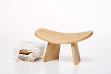 BLUECONY Meditation Bench IKUKO Original, Portable Version with Bag, Locally Handmade Wooden Kneeling Ergonomic Seat - Natural, Low Height