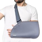 Vissco Arm Pouch Sling (Moderate Support), Shoulder Support for Fracture Support, Immobilization, Prevents Shoulder Dislocation, Skin Friendly & Breathable Material - Small (Grey)