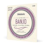 D'Addario EJ60+ Nickel 5-String Banjo Strings, Light Plus, 9.5-20