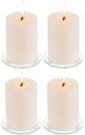 Pillar Candle Holder Plates - 4 Pcs