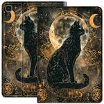 Case for Samsung Galaxy Tab S6 Lite 10.4 Inch 2022/2020, PU Leather Adjustable Stand Protective Case, Auto Sleep/Wake Cover for Galaxy Tab S6 Lite SM-P610/P613/P615/P619, Divination Black Cat