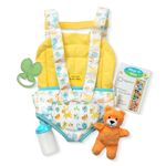 Melissa & Doug Mine to Love Carrier Play Set for Baby Dolls with Toy Bear, Bottle, Rattle, Activity Card